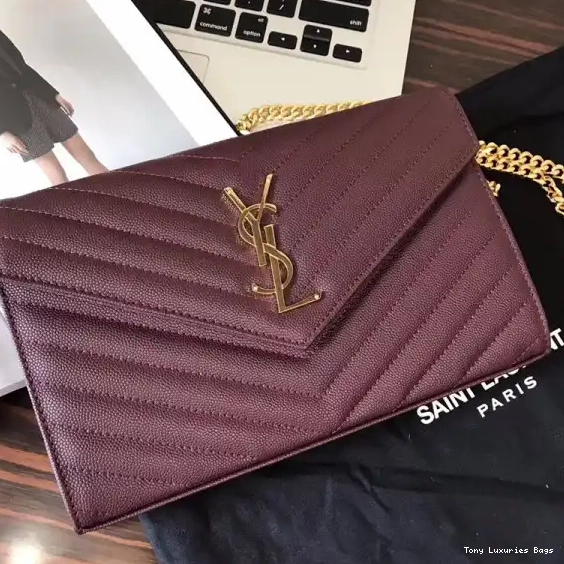 Tony Luxuries MATELASSÉ YSL CHAIN CASSANDRE WALLET 0701
